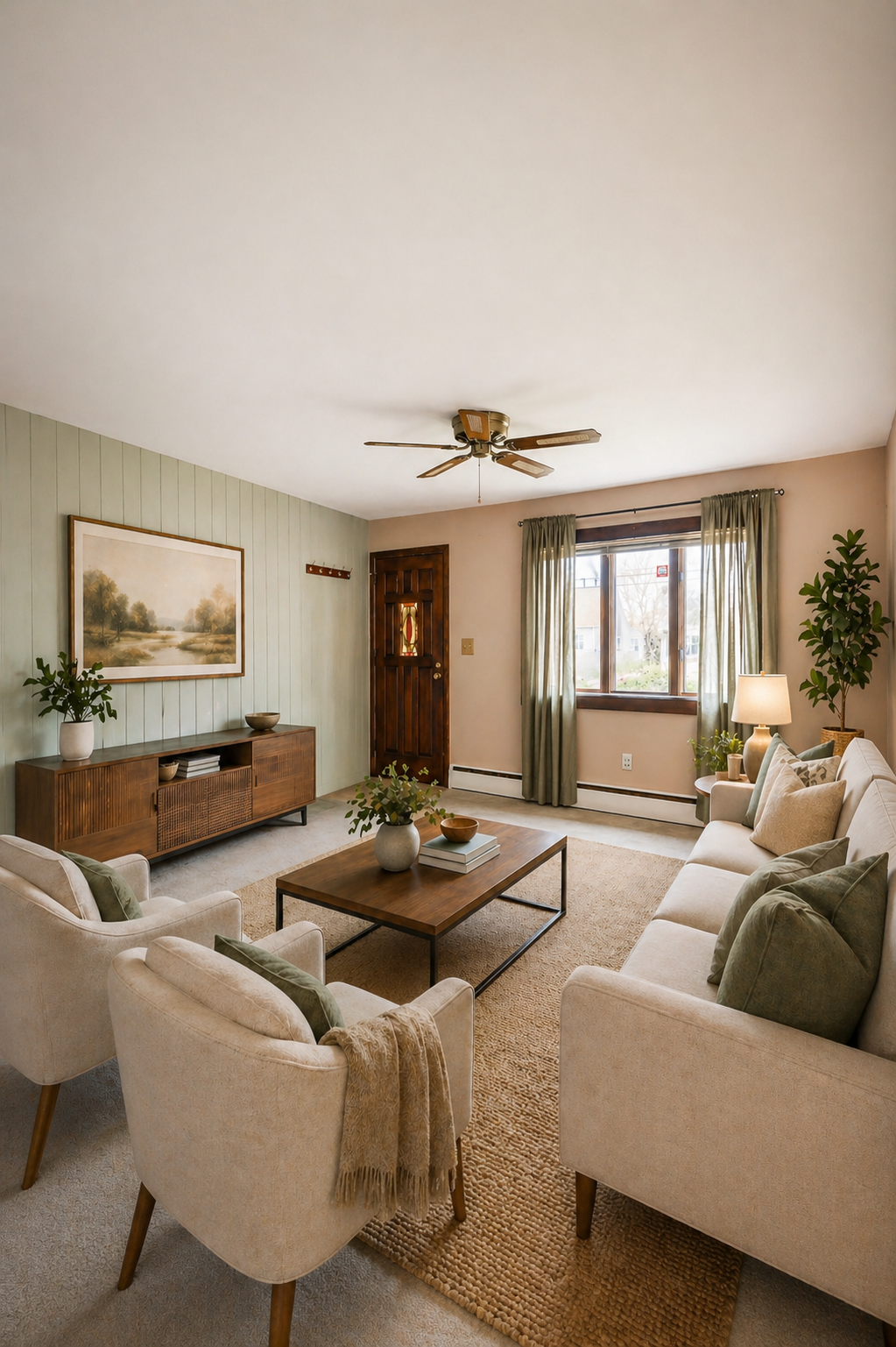 Same living room after virtual staging by Nicole Slohoda